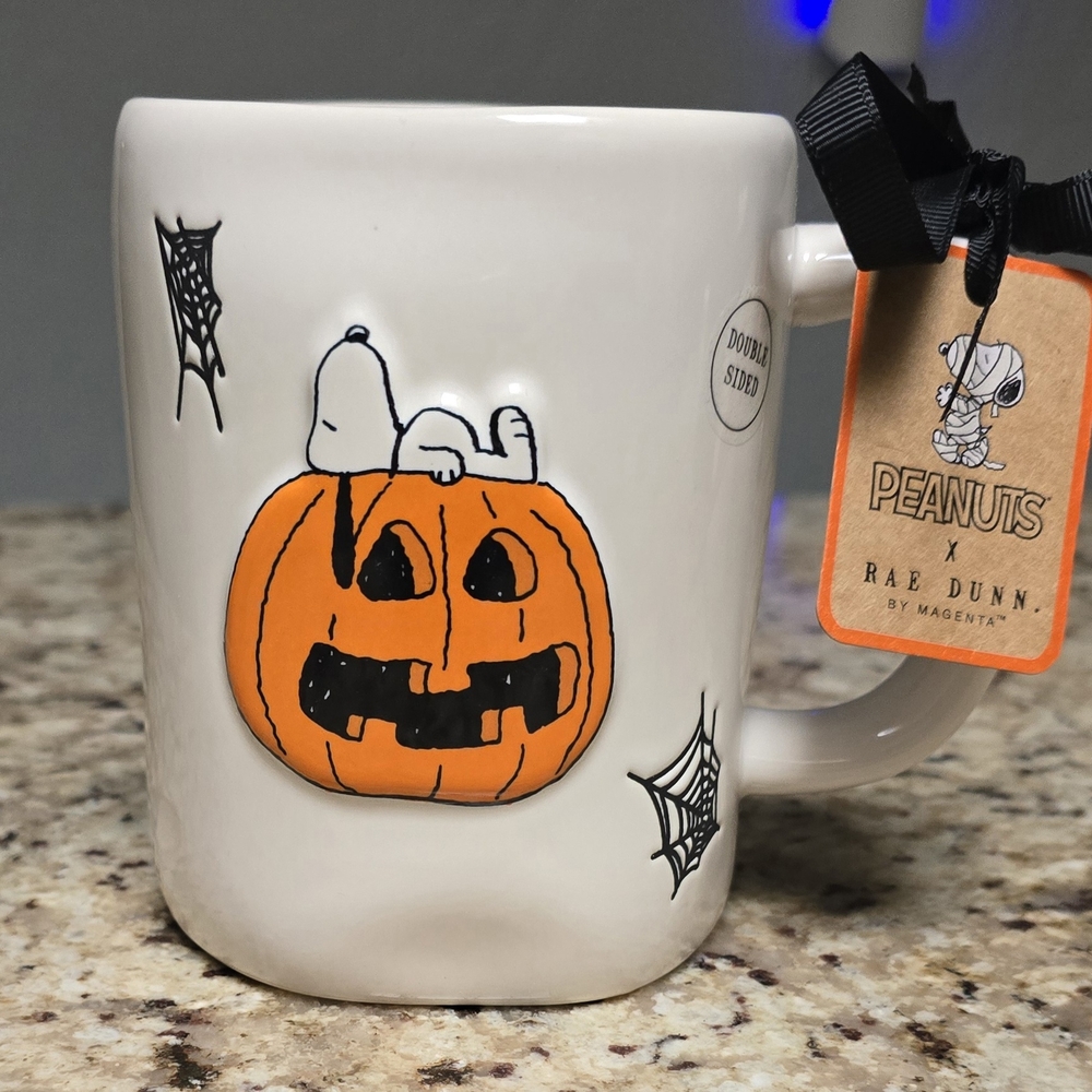 Rae Dunn Peanuts Halloween Mug - Cream and Orange